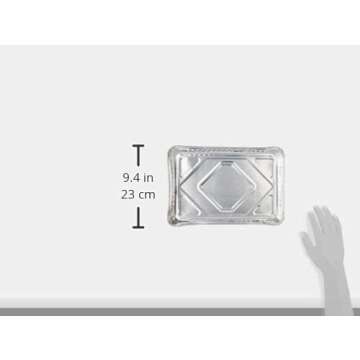 DCS Deals Pack Of 12-1/4-Size (Quarter) Sheet Cake Aluminum Foil Pan– Extra Sturdy and Durable – Great for Bake Sales, Events and Transporting Food - 12-3/4" x8-3/4 x 1-1/4"