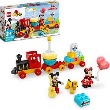 LEGO DUPLO Disney Mickey & Minnie Mouse Birthday Train - Fun Building Toy for Toddlers