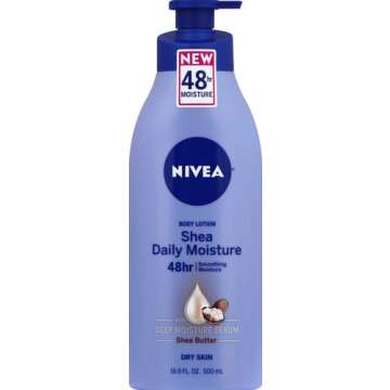 NIVEA Shea Nourish Body Lotion with Deep Nourishing Serum and Shea Butter, 48-Hour Moisturizing Body Lotion for Dry Skin, Nourishes and Smooths Dry Skin, 16.9 Fl Oz Pump Bottle