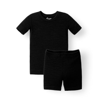 AVAUMA Newborn Baby Little Boys Girls Snug-Fit Pajamas Summer Short Sets Pjs Kids Clothes (XL/Black)