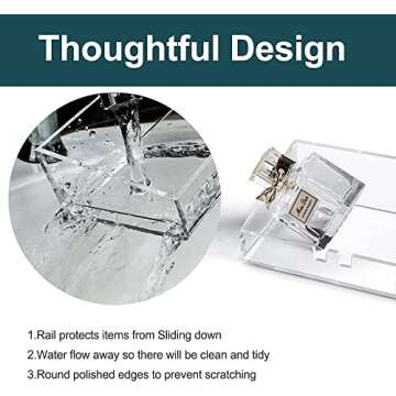 YestBuy Acrylic Floating Wall Display Shelves，Clear Bathroom Shelves, Wall Mounted Non Drilling Thick Clear Storage, Display Shelves