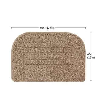 COSY HOMEER 27X18 Inch Anti Fatigue Kitchen Rug Mats are Made of 100% Polypropylene Half Round Rug C...