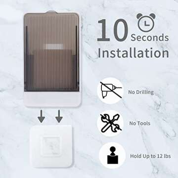 Bar Soap Holder Dish Shower 2 PCS Self Draining Soap Container with Lid, Wall Mounted Soap Box Tray ...