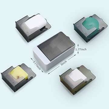 Bar Soap Holder Dish Shower 2 PCS Self Draining Soap Container with Lid, Wall Mounted Soap Box Tray for Bathroom Bathtub Sink, Waterproof White, Adhesive Include (White)