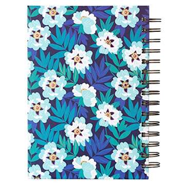 Christian Art Gifts Journal w/Scripture In All Things Romans 8:28 - Blue Floral Hardcover