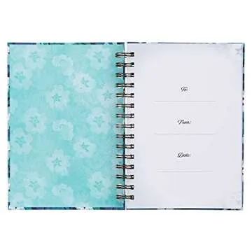 Christian Art Gifts Blue Floral Journal with Scripture