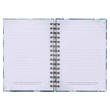 Christian Art Gifts Blue Floral Journal with Scripture