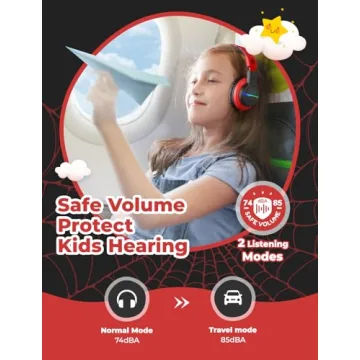 iClever Kids Bluetooth Headphones with LED Lights and 85H Playtime