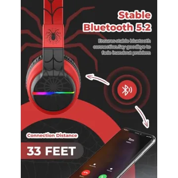 iClever Kids Bluetooth Headphones with LED Lights and 85H Playtime