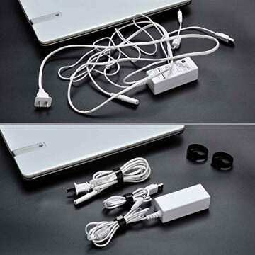 HMROPE 60PCS Fastening Cable Ties Reusable, Premium 6-Inch Adjustable Cord Ties, Microfiber Cloth Cable Management Straps Hook Loop Cord Organizer Wire Ties Reusable (Black Colors)