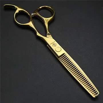 JIESENYU high-end Professional Hairdresser 6-inch Hairdressing Scissors 440C Steel Barber scissors Hair Salon Gold (Set-1)