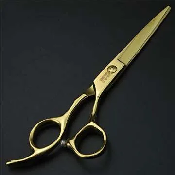 JIESENYU high-end Professional Hairdresser 6-inch Hairdressing Scissors 440C Steel Barber scissors Hair Salon Gold (Set-1)