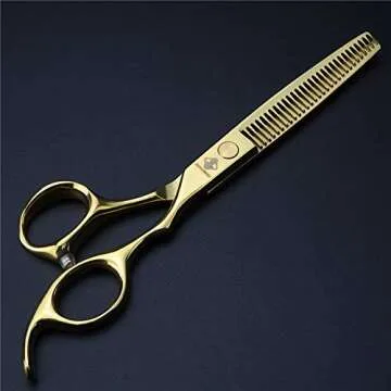 JIESENYU high-end Professional Hairdresser 6-inch Hairdressing Scissors 440C Steel Barber scissors Hair Salon Gold (Set-1)