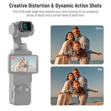 NEEWER 0.75X Wide Angle Lens Compatible with DJI OSMO Pocket 3 Creator Combo Accessories, Expanded FOV of 108°, Magnetic Coated Aspherical Action Camera Lens, LS-45