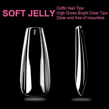 UNA GELLA Long Coffin Nail Tips 216pcs for DIY Manicure