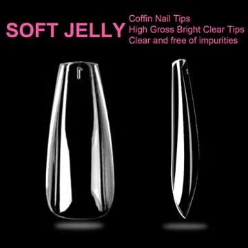 UNA GELLA Long Coffin Nail Tips 216pcs for DIY Manicure