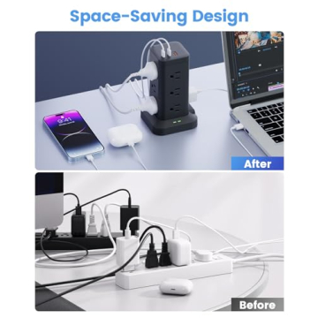 Tagzilo 15-in-1 Power Strip Tower with Surge Protection