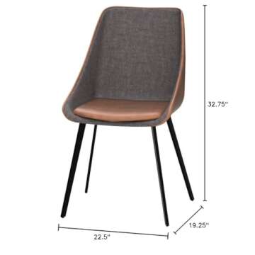 LumiSource Marche Two-Tone Chair Set - Upholstered Dining Chairs for Contemporary Home Style