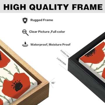 Flower Market Madrid Canvas Wall Art Prints Print Wall Art, Minimalist Flower Market Wall Art, Flower Pictures Wall Decor for Bedroom, Living Room, Dorm, Bathroom - 12X16 in Natural Framed