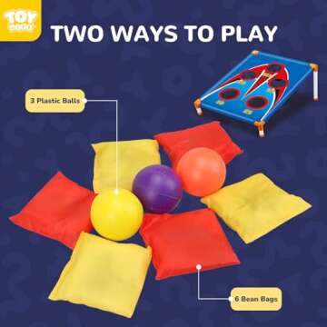 TOY Life Bean Bags Toss Game, Cornhole, Outdoor Toys for Kids Ages 4-8, Corn Hole, Cornhole Set, Sports & Outdoor Play Toys, Outside Toys for Kids Ages 4-8, Outdoor Activities for Kids, Backyard Toys