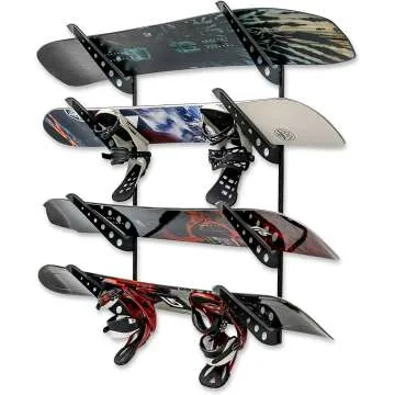 Adjustable Snowboard Storage Rack - Wall Mount 4 Boards
