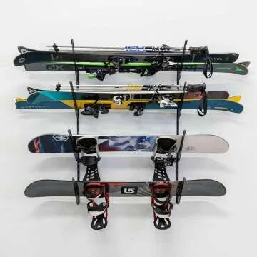 Adjustable Snowboard Storage Rack - Wall Mount 4 Boards