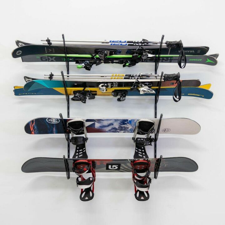 Adjustable Snowboard Storage Rack - Wall Mount 4 Boards