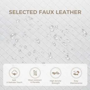 MAISON ARTS White & Gold Counter Height 24" Bar Stools Set of 2 for Kitchen Counter Modern Barstools Upholstered Faux Leather Square Stools Backless Farmhouse Island Chairs, 24 Inch Height