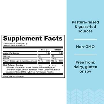 Ancient Nutrition Collagen Powder Protein with Probiotics, Unflavored Multi Collagen Protein with Vi...