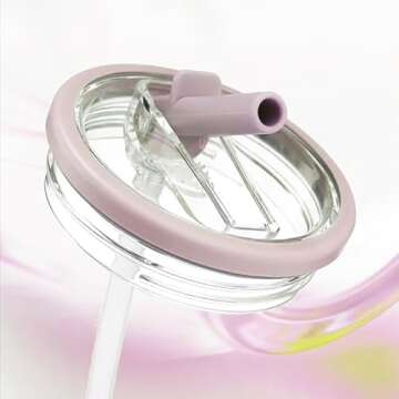 2 PCS 40 oz Replacement Tumbler Flip Top Straw Lid, Reusable Non-Tipping Lid, Splash, Leak and Spill...