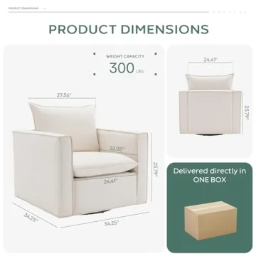 Comfortable COLAMY Swivel Accent Chair for Living Spaces