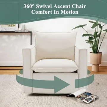 Comfortable COLAMY Swivel Accent Chair for Living Spaces