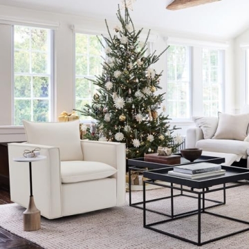 Comfortable COLAMY Swivel Accent Chair for Living Spaces