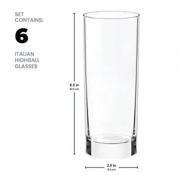 Luxurious Paksh Italian Highball Glasses Set of 6 - Gift Ready