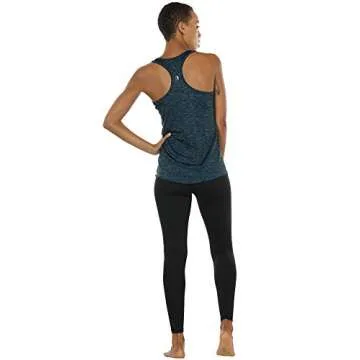 icyzone Workout Tank Tops for Women - Racerback Athletic Yoga Tops, Running Exercise Gym Shirts(Pack of 3)(L, Royal Blue/Purple/Charcoal)