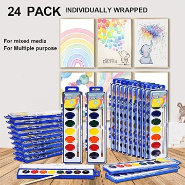 Watercolor Paint Set of 24 by Ezzgol for Kids' Creativity