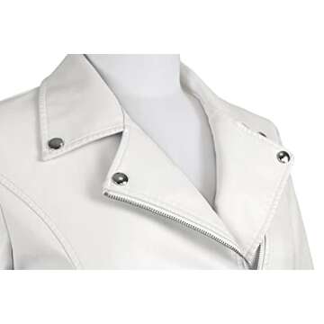 Tanming Women's Faux Leather Moto Biker Short Coat Jacket