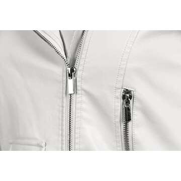 Tanming Women's Faux Leather Moto Biker Short Coat Jacket