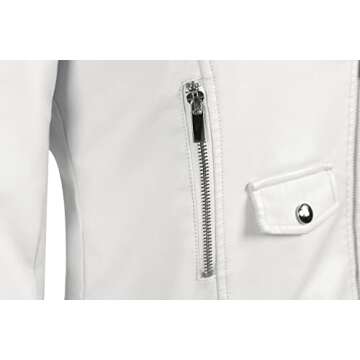 Tanming Women's Faux Leather Moto Biker Short Coat Jacket