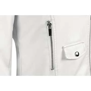 Tanming Women's Faux Leather Moto Biker Short Coat Jacket