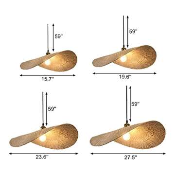 Stylish RUNNUP Bamboo Shade Pendant Light for Indoors