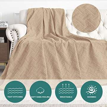 MYSKY HOME Sofa Covers for 3 Cushion Couch Geometrical Couch Cover Living Room Sofa Throws Sofa Slipcovers for Dogs, Kids (XX-Large, 91" x 134", Khaki)