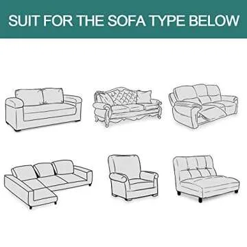 MYSKY HOME Sofa Covers for 3 Cushion Couch Geometrical Couch Cover Living Room Sofa Throws Sofa Slipcovers for Dogs, Kids (XX-Large, 91" x 134", Khaki)