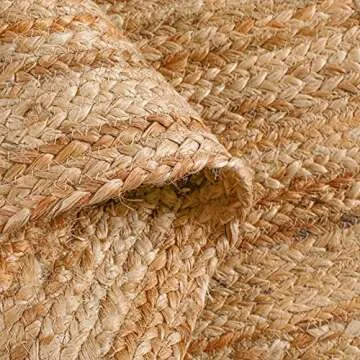 Hausattire Jute Braided Placemats 14x14 Inches Set of 4 Reversible Handwoven Boho Vintage Placemats for Kitchen Dining Tables|BBQ's Spring Easter Decor Weddings Indoor & Outdoor Parties|Natural