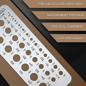 Weewooday Stainless Steel Drill Gauges for 1/16 Inch to 1/2 Inch Size Bits, 17/64-1/2 0.062-0.250 Bolt and Wire Diameter Index Gauge, 29-Hole Use for Accurate Measurement Equivalents(Silver)