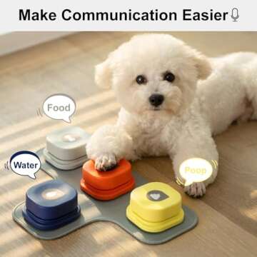 MEWOOFUN Dog Buttons for Communication Starter Pack Recordable Dog Talking Buttons Set Dog Training ...