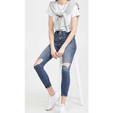 Good American Women's Good Legs Crop Jeans, Blue261, 00