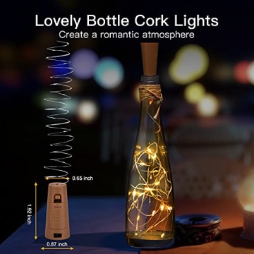 Brightown Wine Bottle Lights 10 Pack Silver Wire Fairy Lights