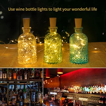 Brightown Wine Bottle Lights 10 Pack Silver Wire Fairy Lights
