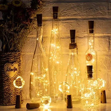 Brightown Wine Bottle Lights 10 Pack Silver Wire Fairy Lights